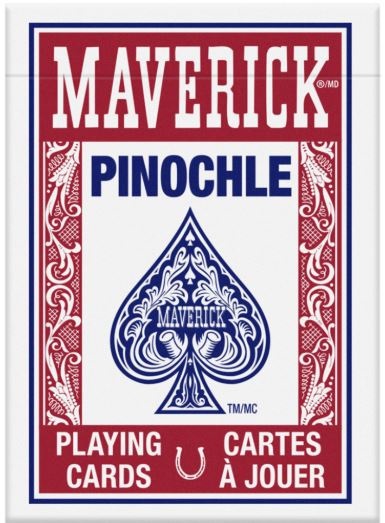 Maverick Playing Cards, Pinochle, Regular Index, 1/2 Blue 1/2 Red - 1 gross (144 decks) main image